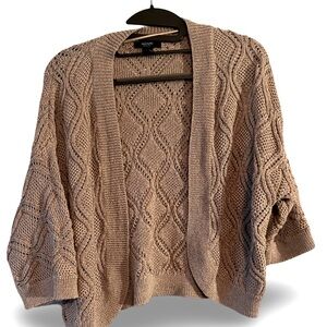 Alfani Petite Womens Cardigan Tan Beige Knitted Sweater Size M‎
